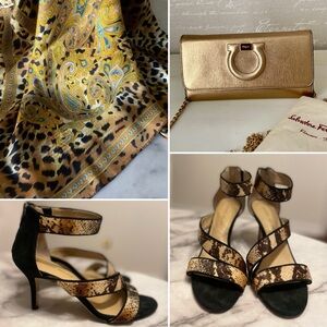 Salvatore Ferragamo Gold Clutch